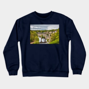 knaresborough Viaduct And Train Arriving Crewneck Sweatshirt